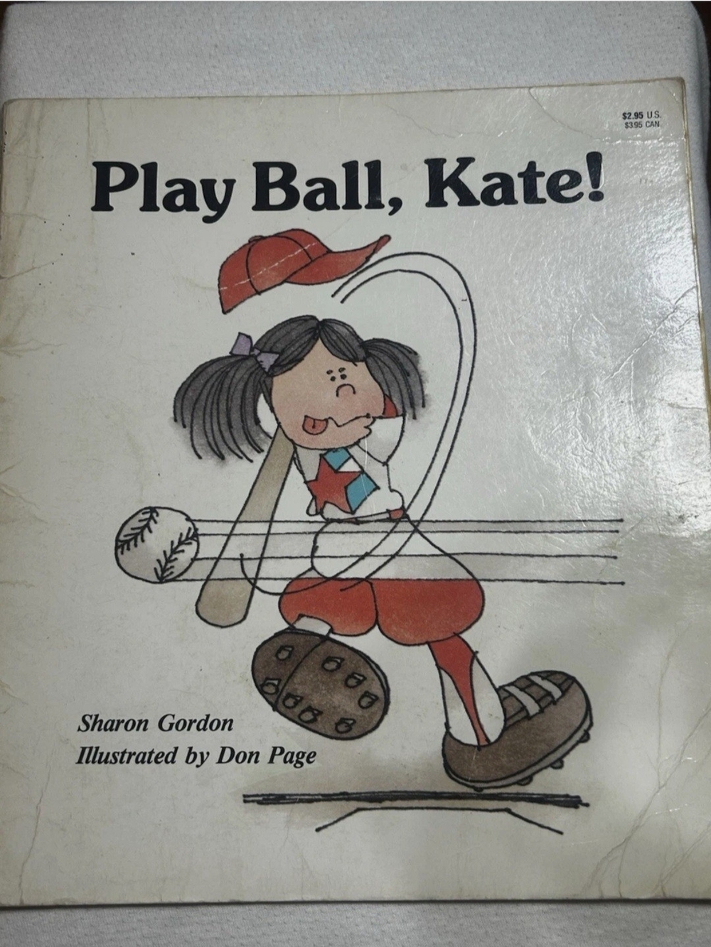 Play Ball, Kate! Children's Book - Illustrated Kid's Sports Story (White & Red)